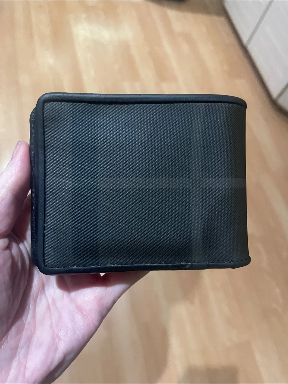 Burberry Charcoal Gray Classic Check Wallet (rehab wallet)